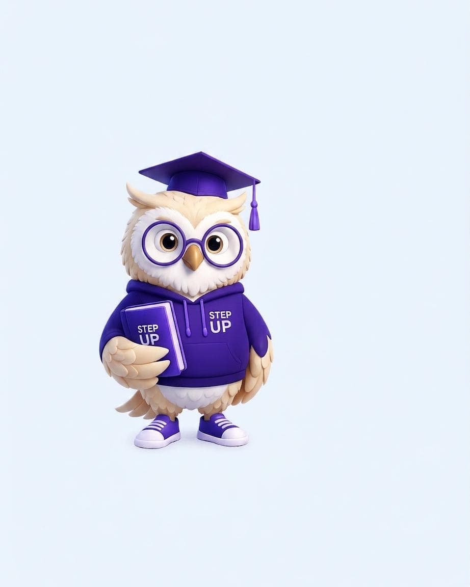 O the Owl, mascote da Step Up para aulas de inglês para crianças